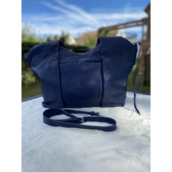 Vince Camuto Convertible Lamb Leather Pleated Tote - Steph deep indigo shoulder - Picture 4 of 6